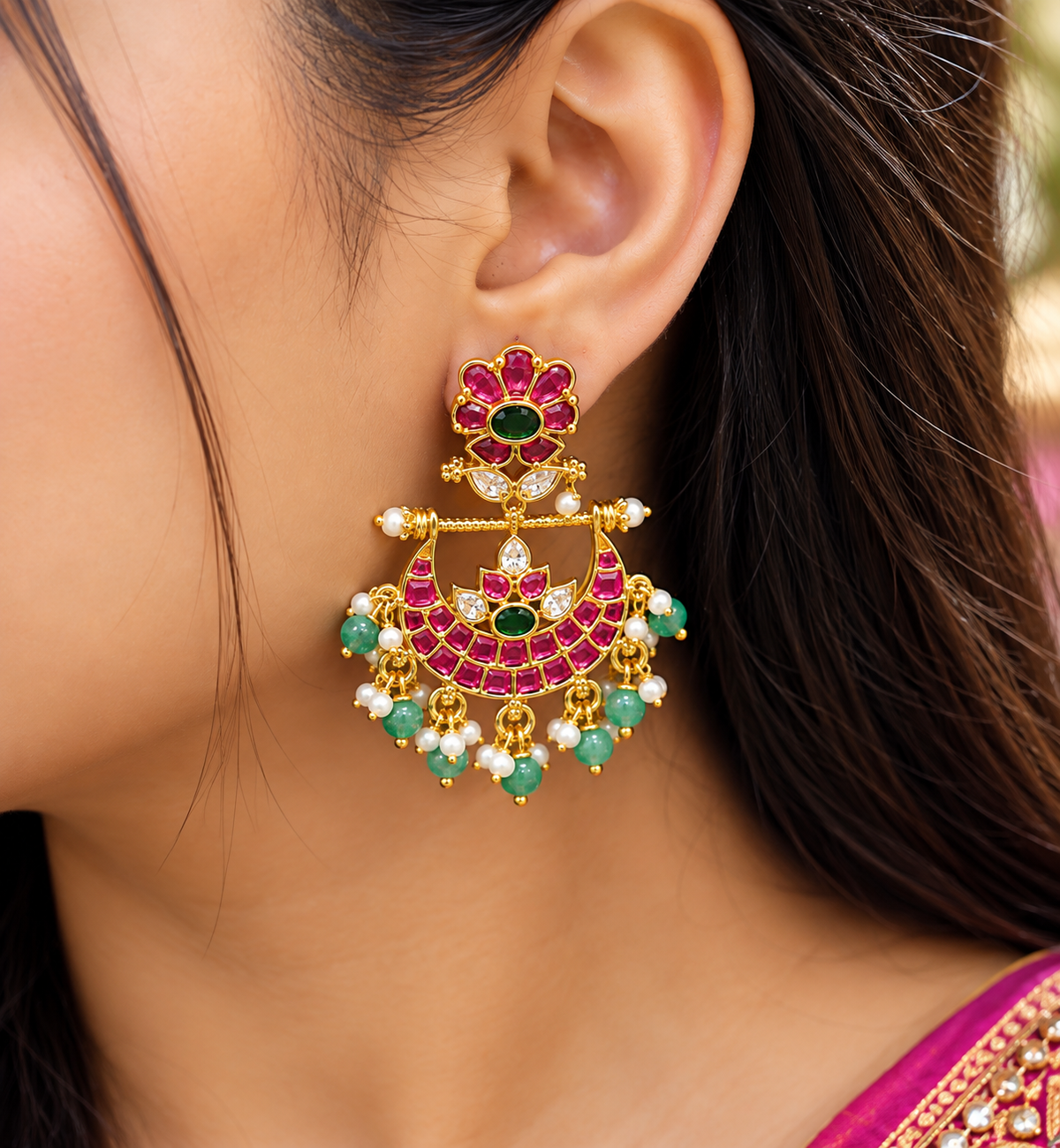 Royal Chandbali Earrings – Elegant Traditional Collection ✨