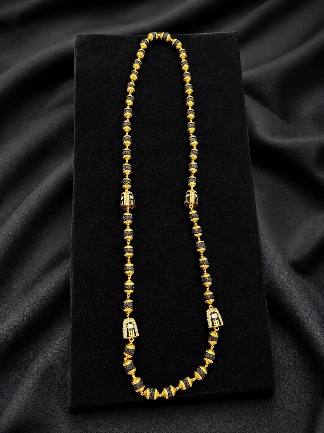* 🔱 Premium Temple Design Black 5muki mala🙏