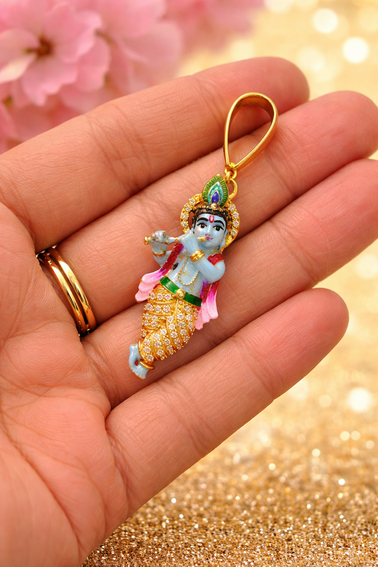 Cute enamel Krishna locket ❤️
