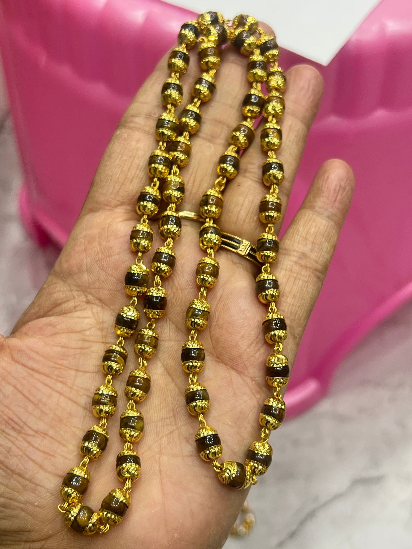Tigereye mala for men 24inch