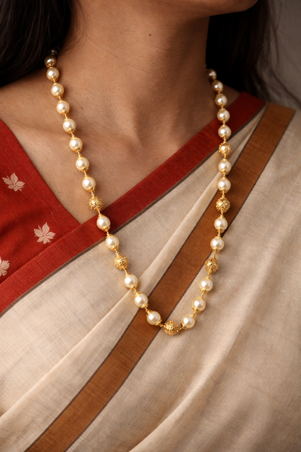 Handmade pearls chain 21inch