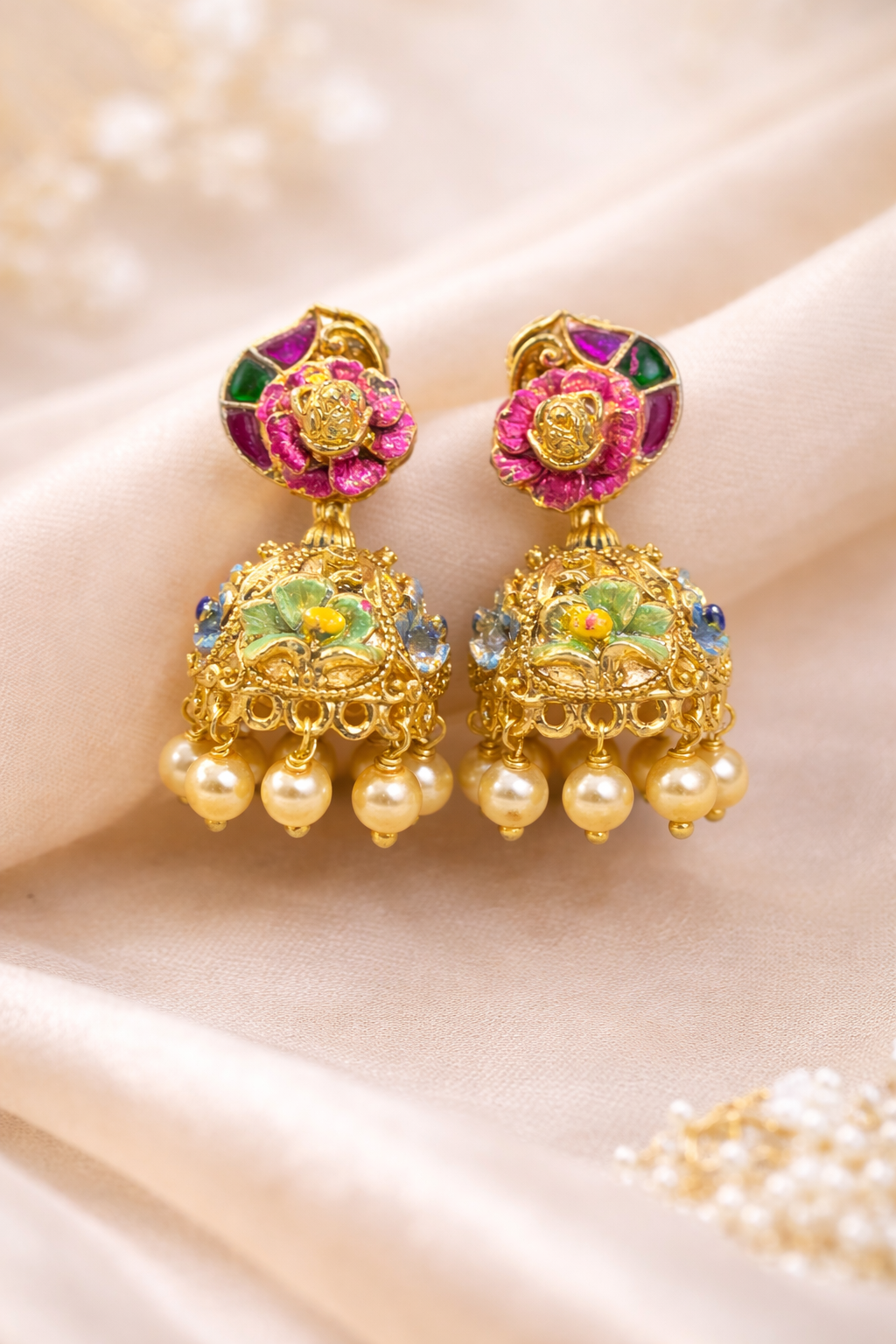 Beautiful Meenakari earrings