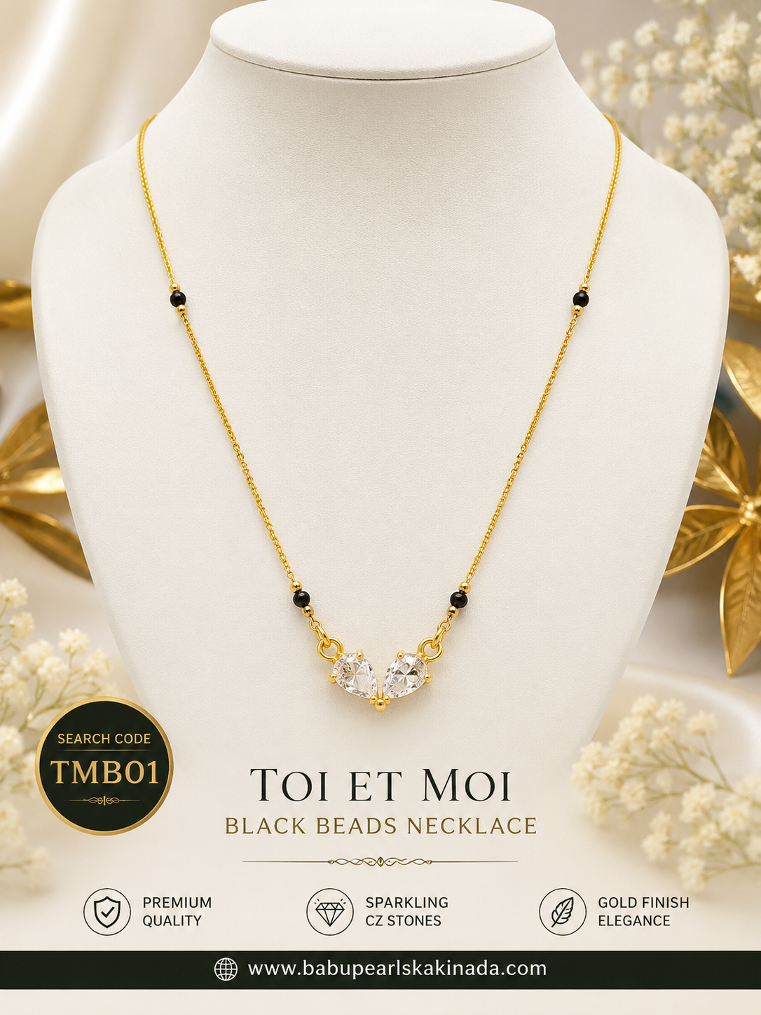 Toi et Moi Black Beads