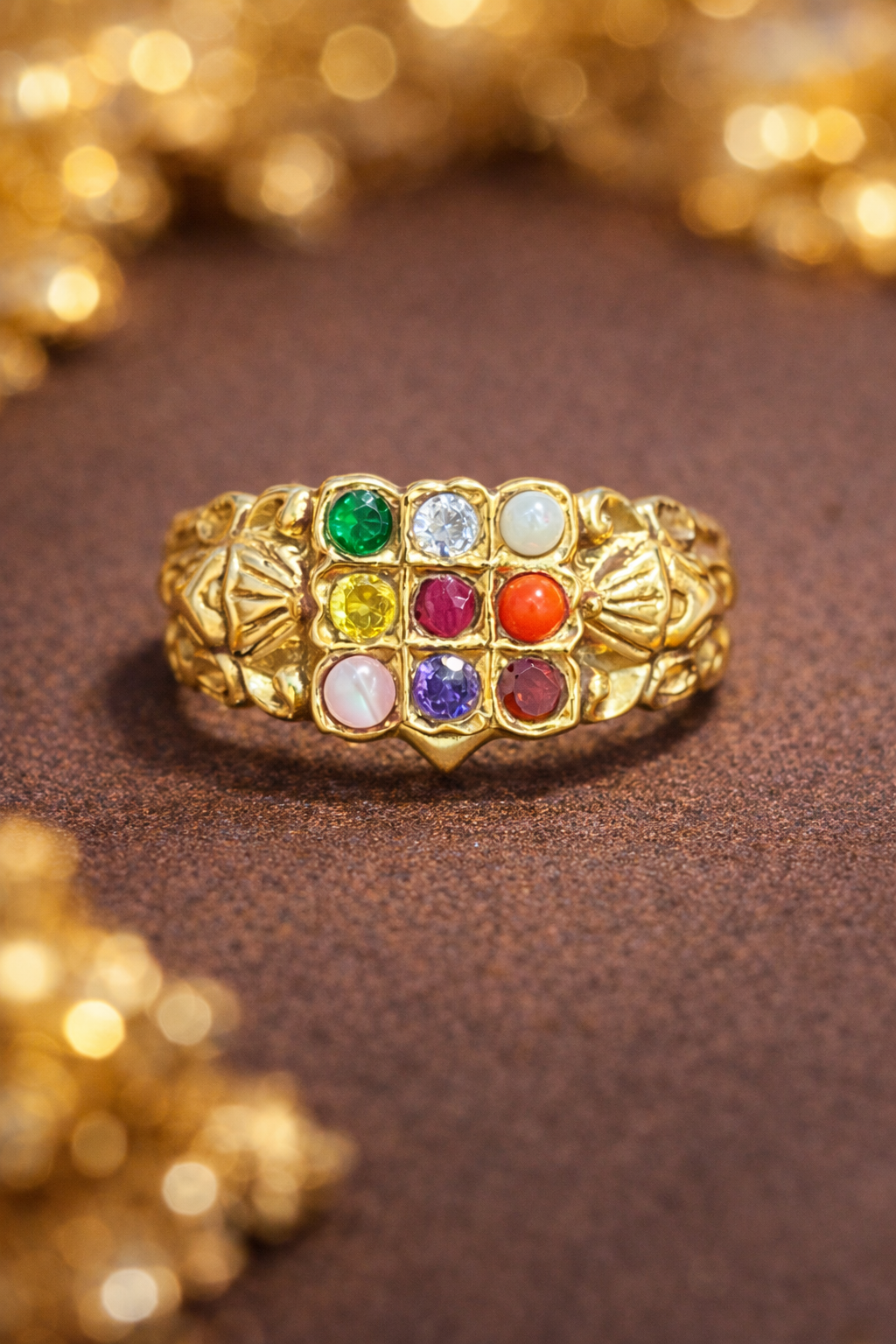 Panchloham elephant￼ navarathan Ring