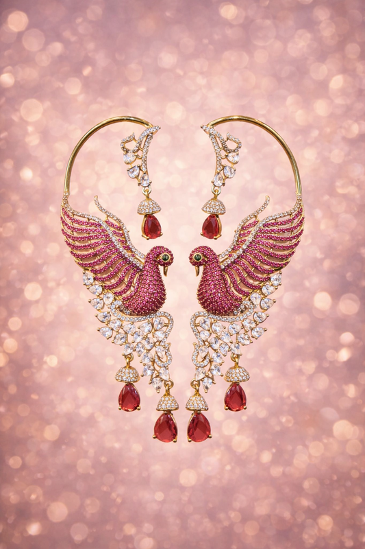 Cuff earring pink color