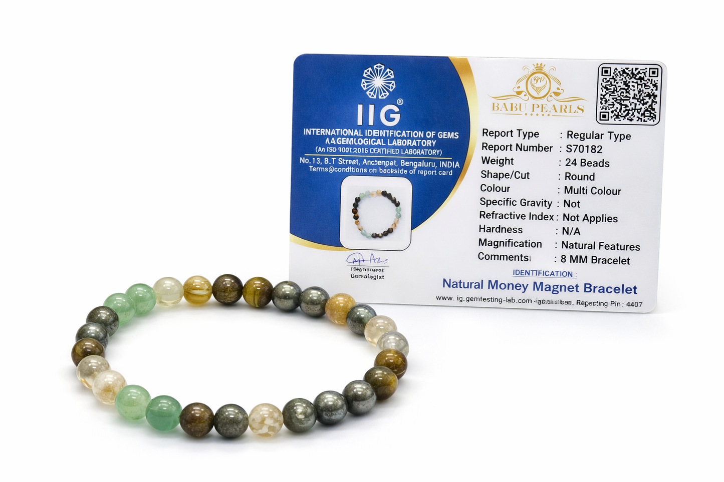 Natural money magnet bracelet
