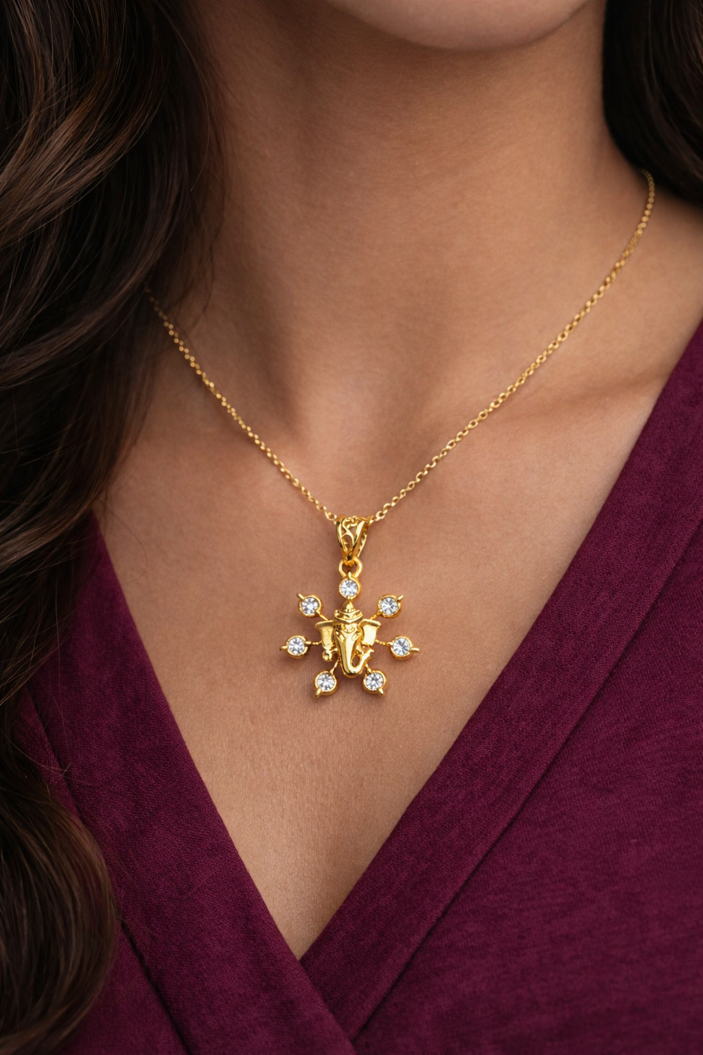 Panchloham Stone ganesh locket