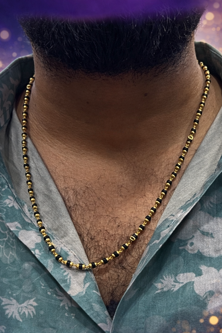 Tulasi mala – Royal Black Gold Edition length 22 inches