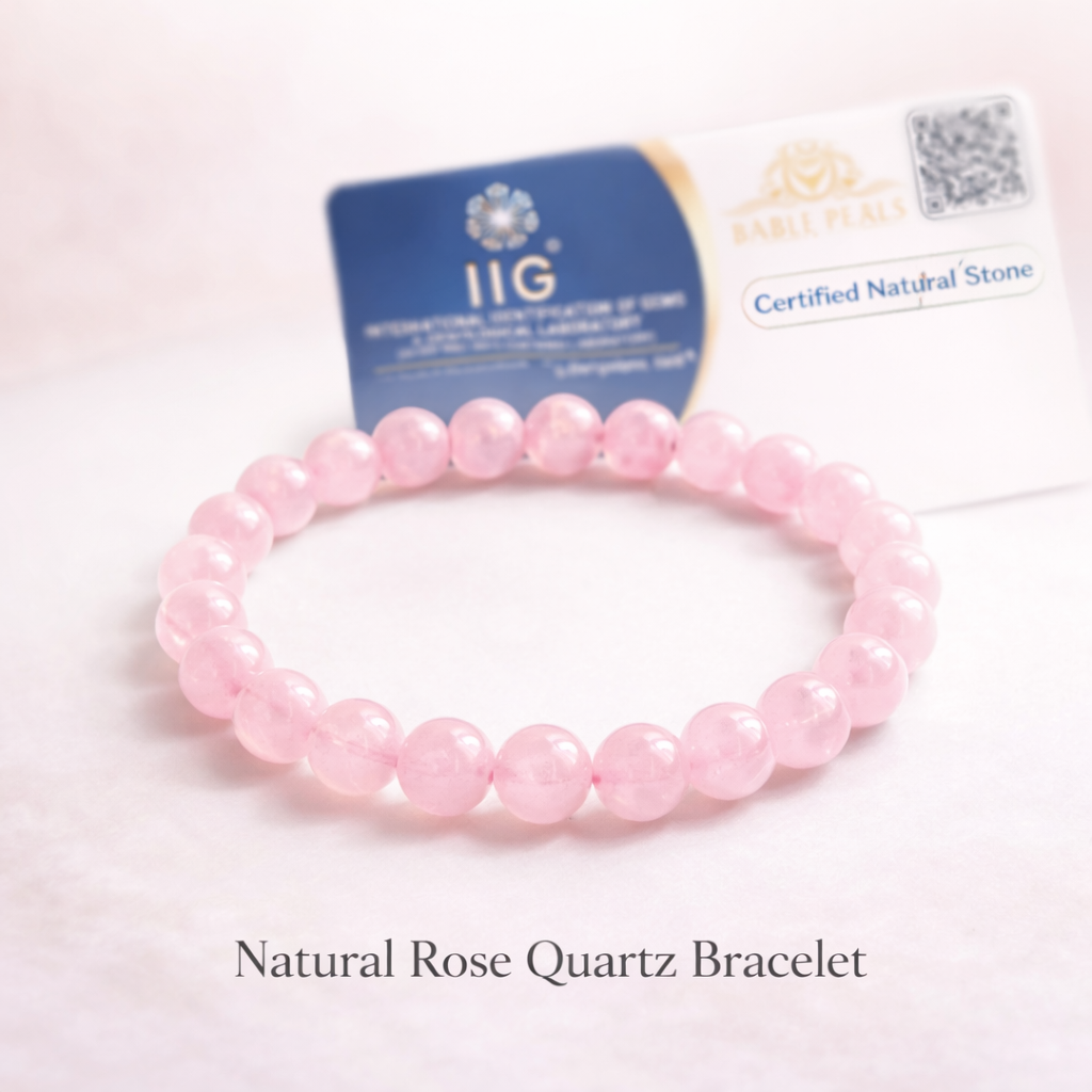 Natural rose quartz bracelet