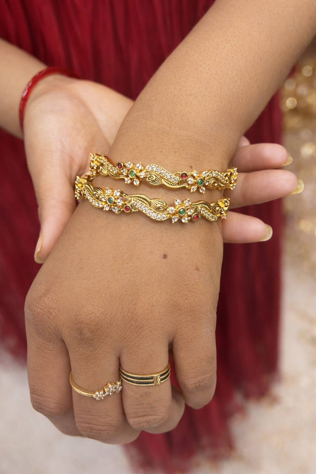 Temple Style Peacock Bangles