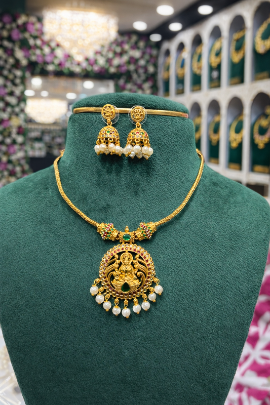 Temple Style Lakshmi Necklace Set