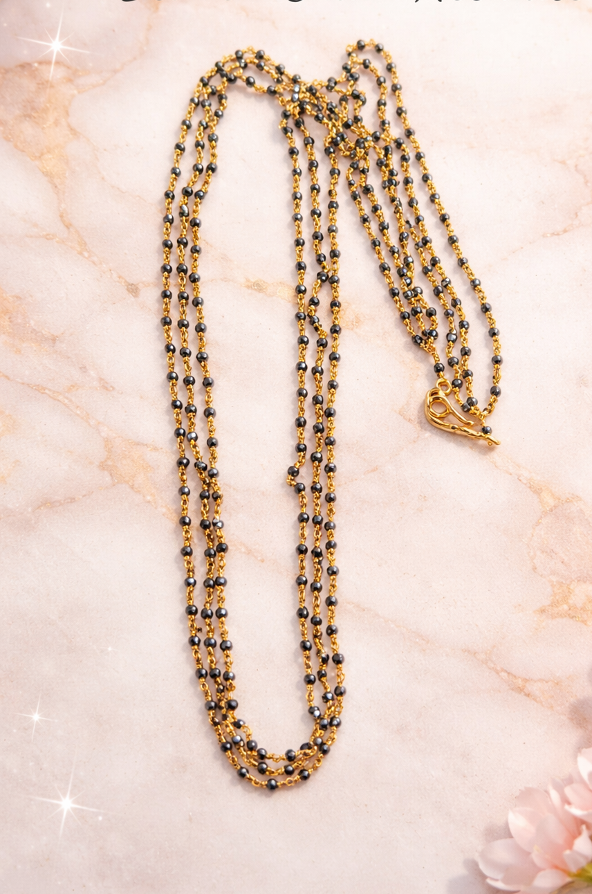 Classic 3 Layer Black Diamonds length 21 inches