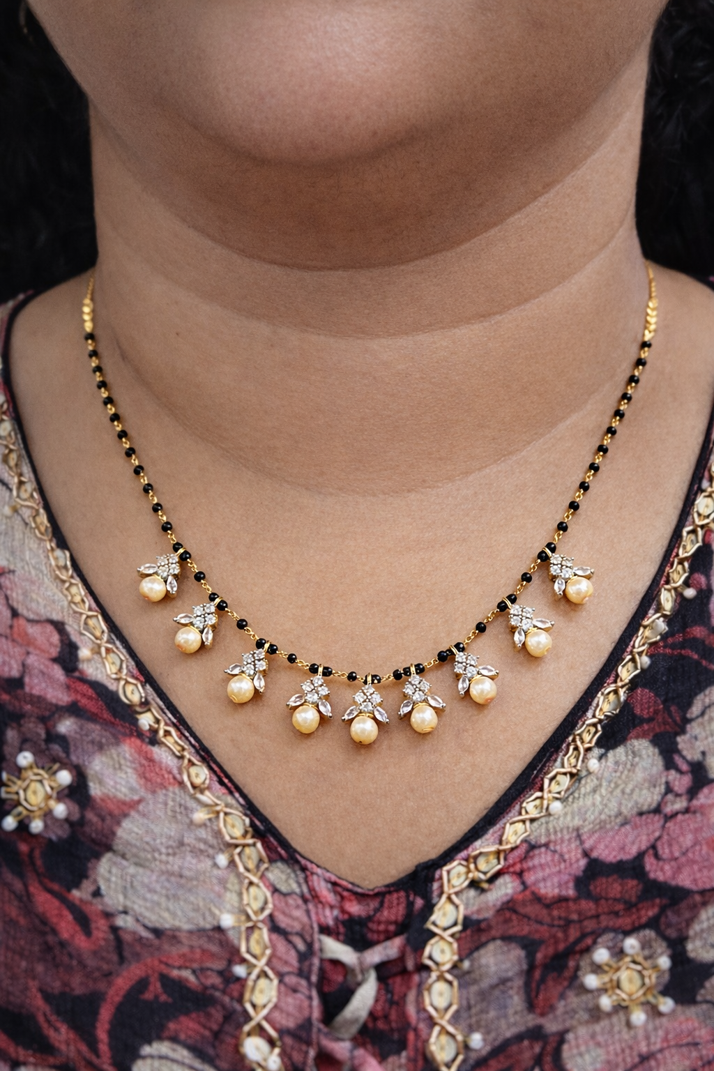 Diamond Pearl Drop Mangalsutra