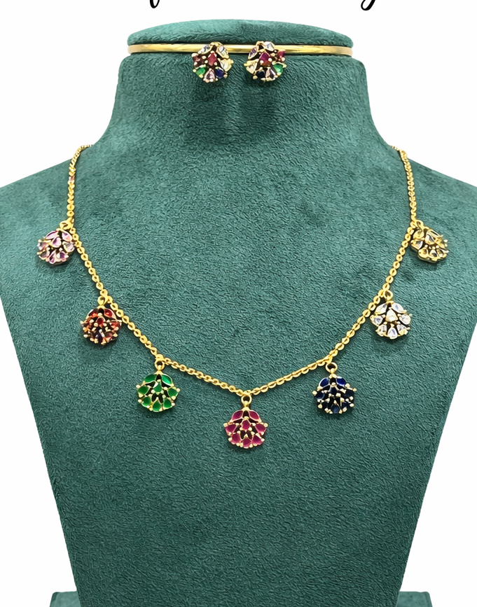 Rainbow charm necklace