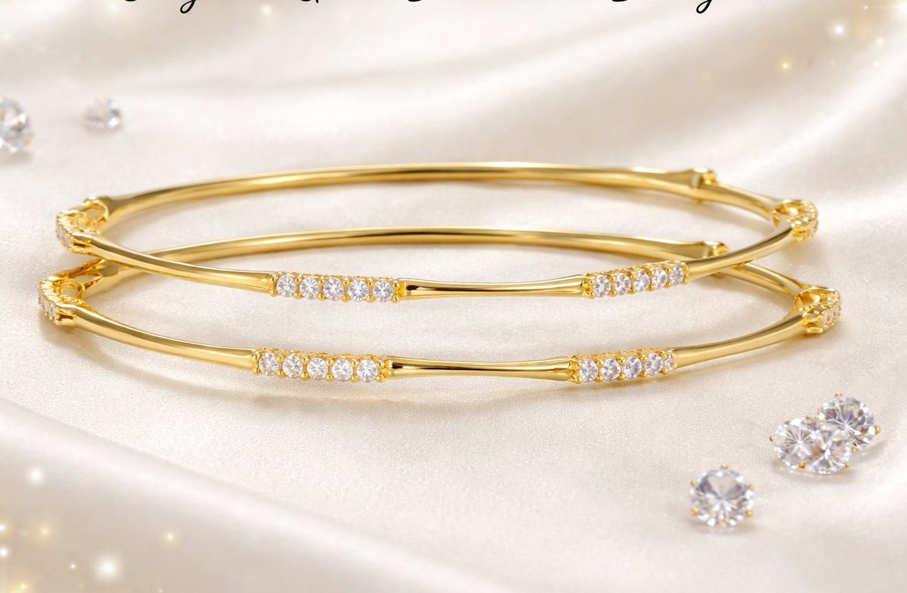 Classic Shine Bangles pair