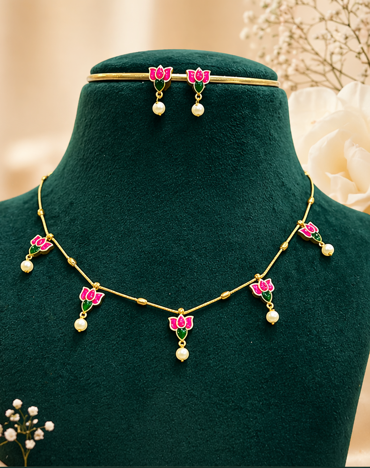 Jadukundam Pearl Elegance necklace