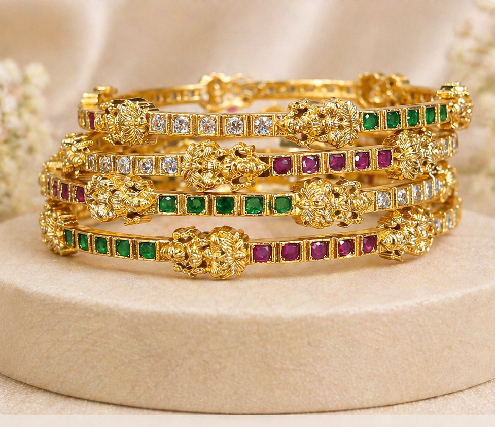 Traditional laxmi Devi  Stone Bangles