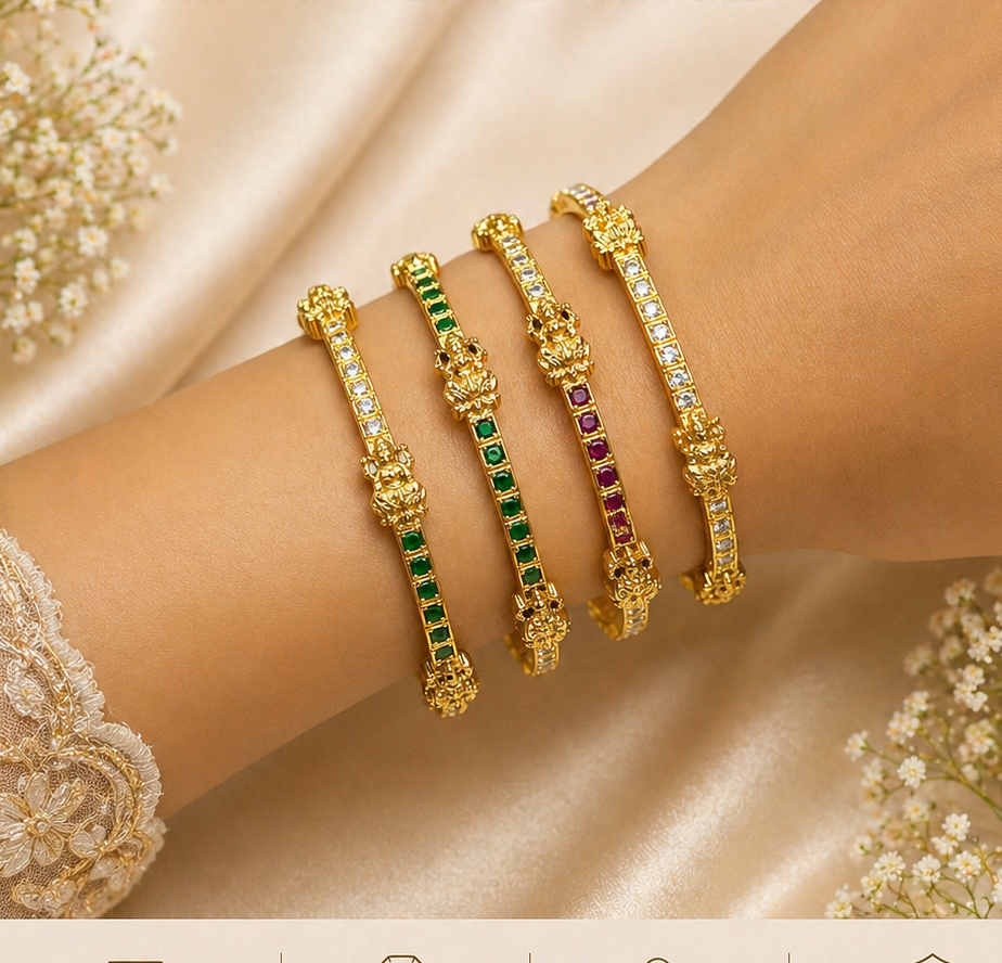 Traditional laxmi Devi  Stone Bangles