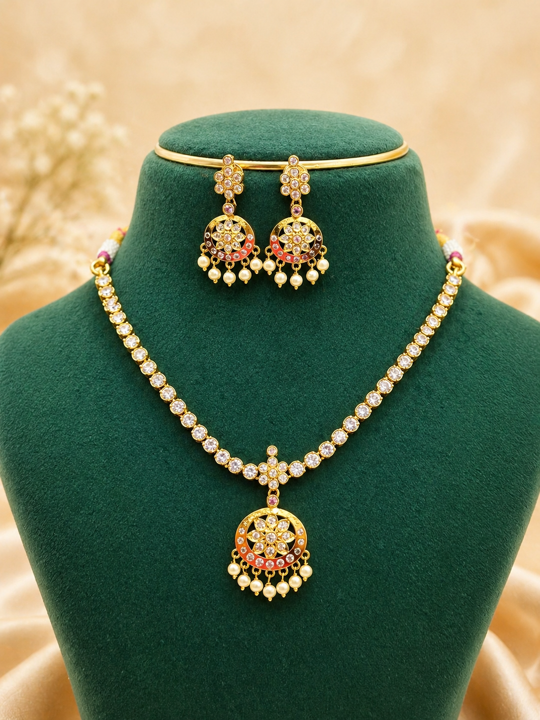 “Classic Gold CZ Pendant Set 💛”