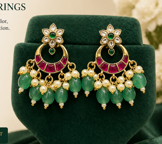 Beautiful Jadu Kundhan earrings