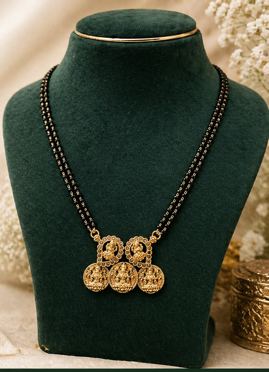 Traditional Black Bead Temple Mangalsutra