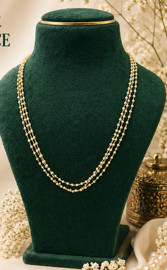 Elegant Three Layer Pearl Necklace