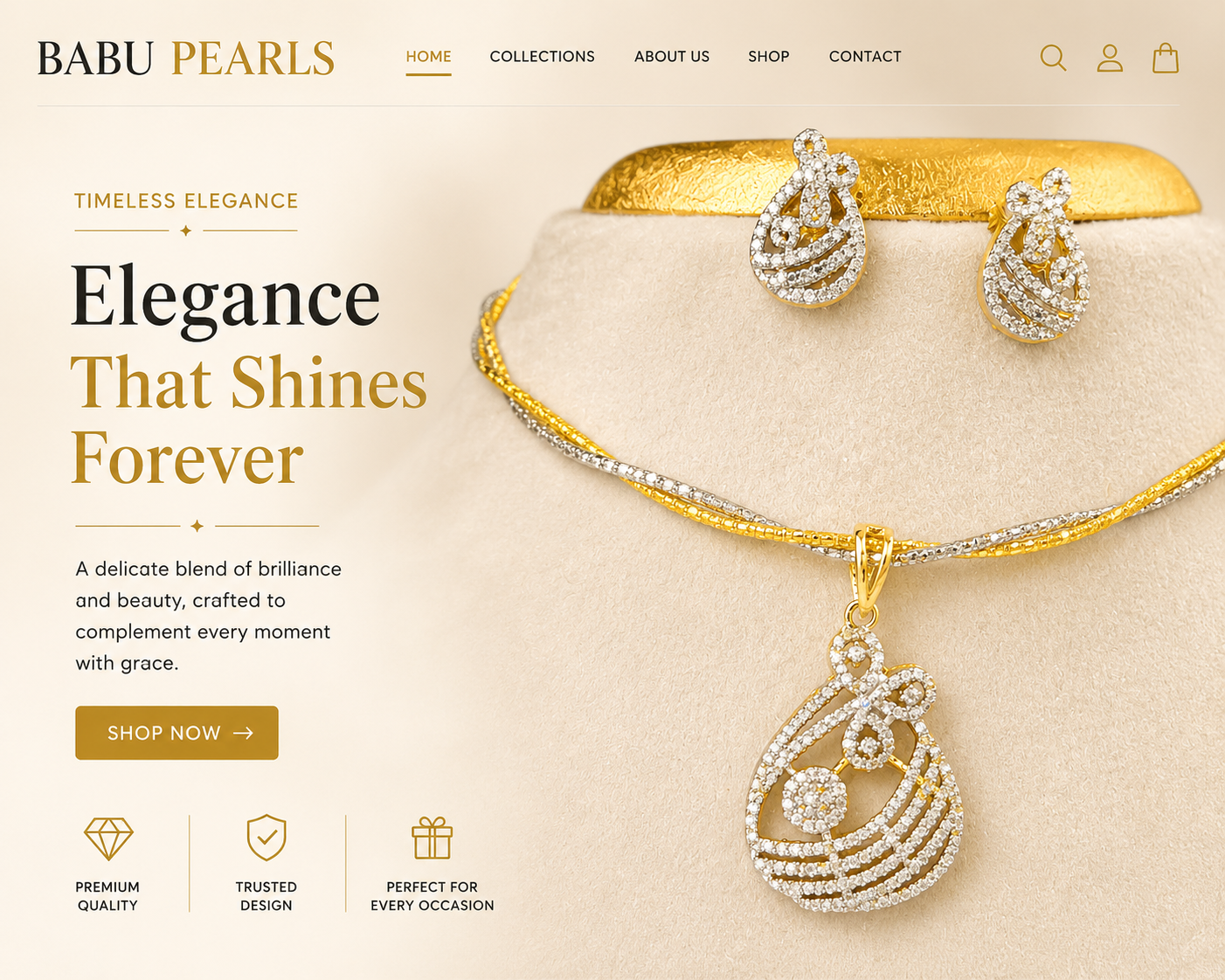 Sparkle Pendant & Earrings Set