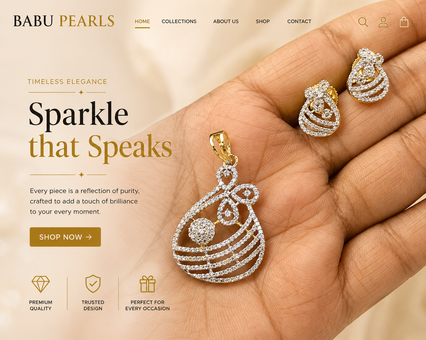 Sparkle Pendant & Earrings Set