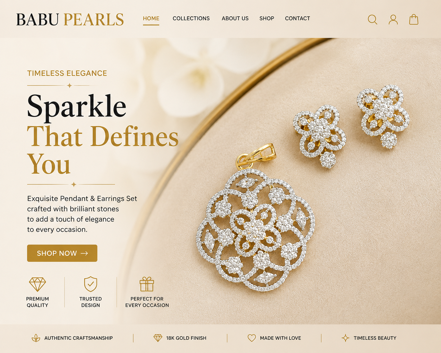 Sparkle Pendant & Earrings Set