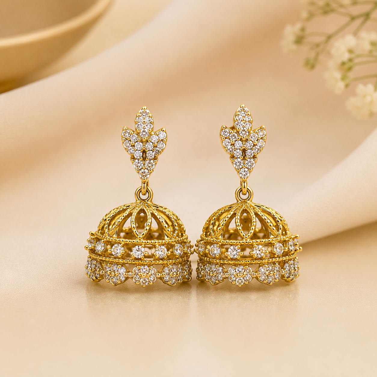 Diamond Glow Jhumkas
