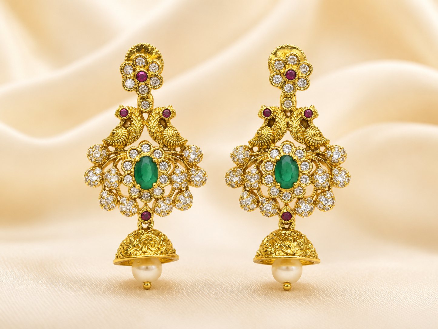 ROYAL GREEN STONE EARRINGS