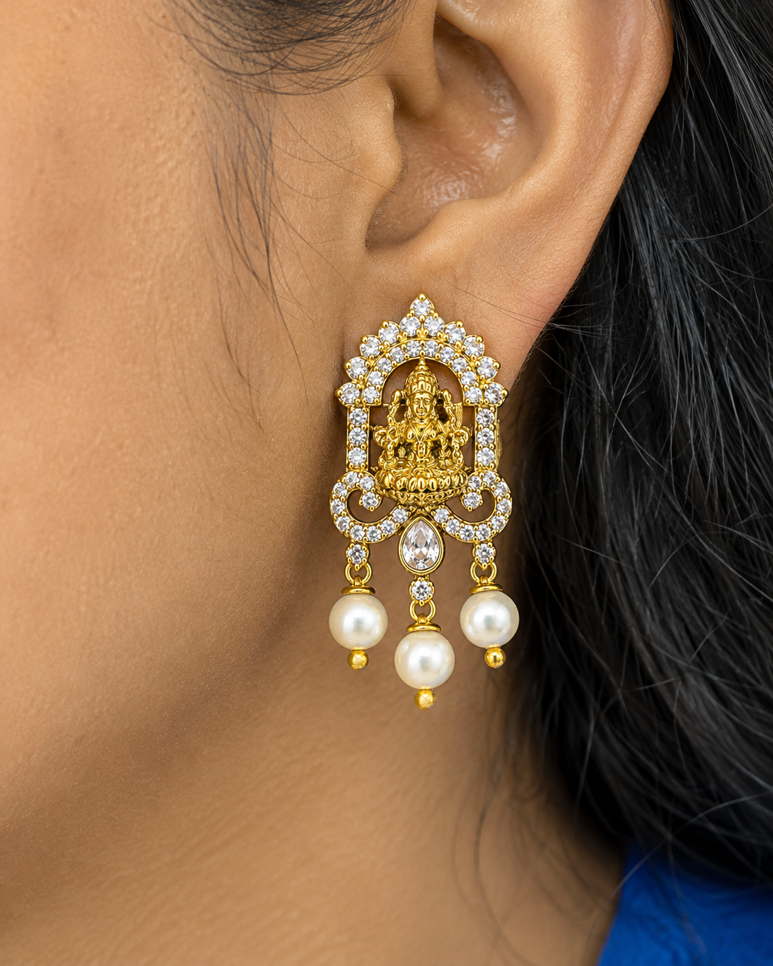 Divine Lakshmi Pearl Earrings