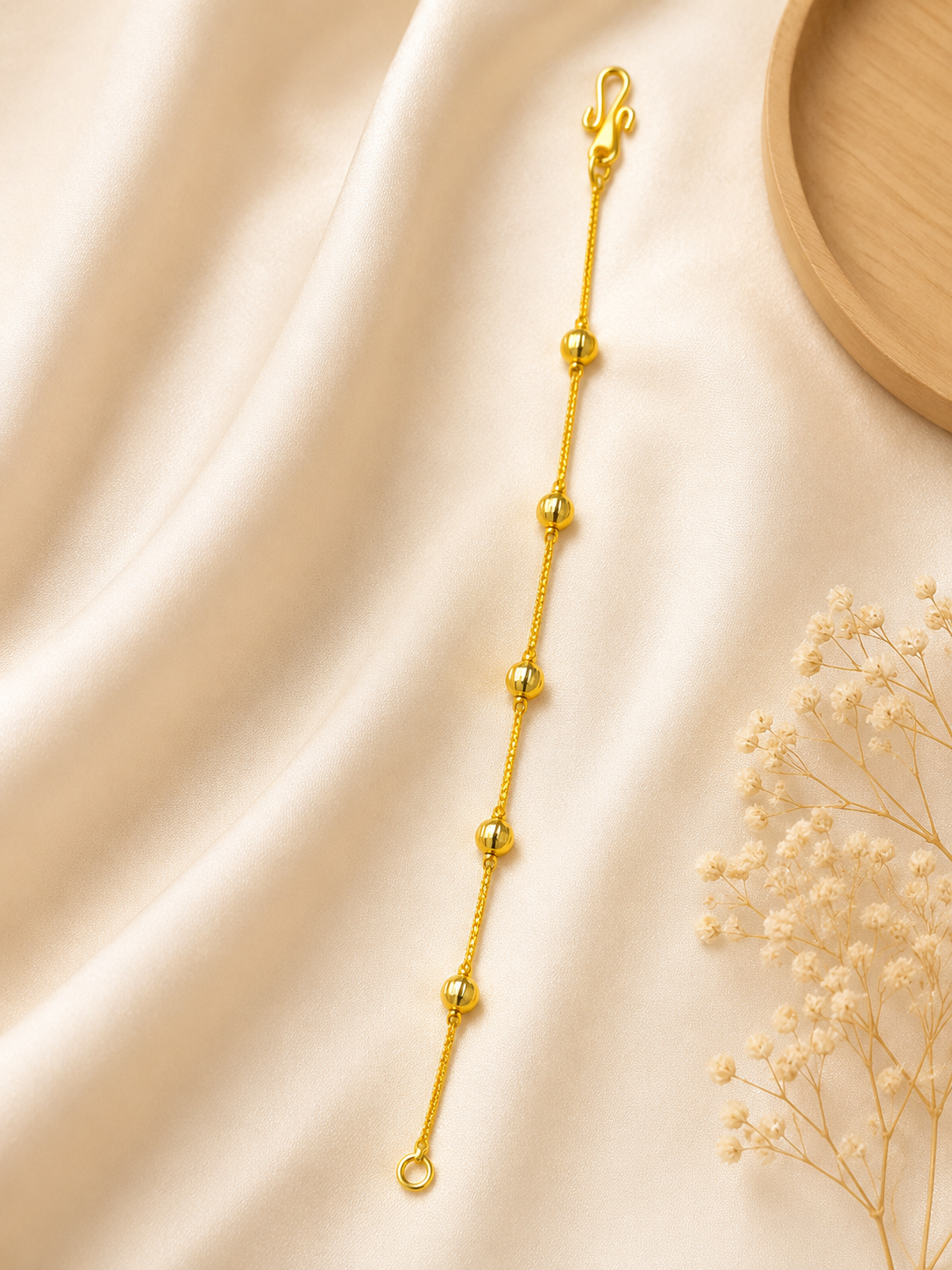 💫Panchloham single gold ball bracelet ✨