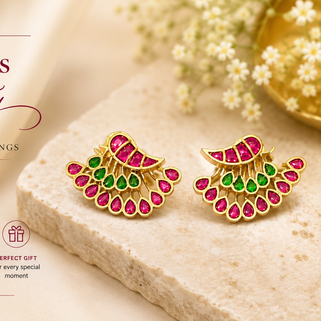 👑 Classic Charm, Modern Shine ￼ Jadu Kundan studs
