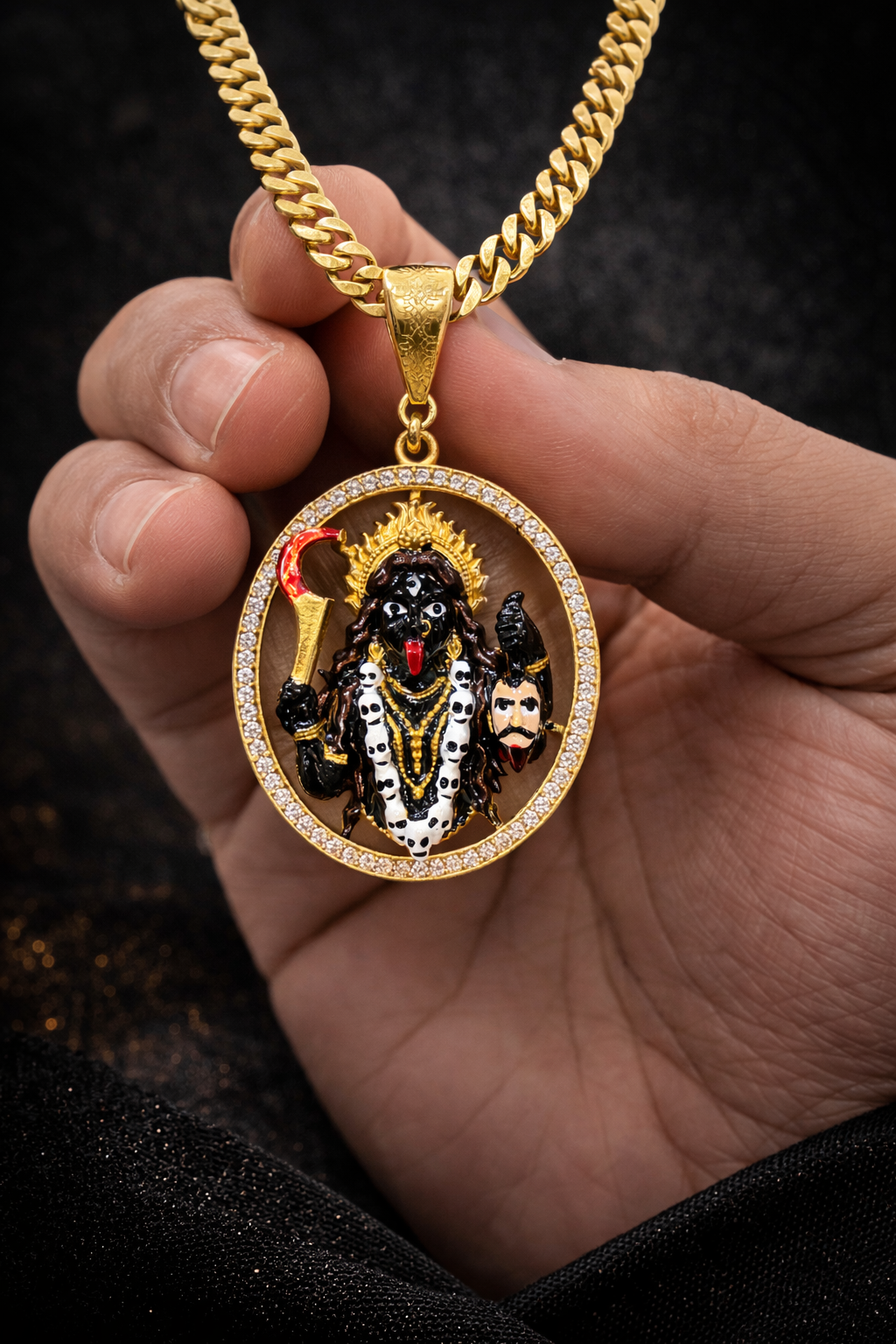 Mahakali Divine Power Men’s Gold Locket