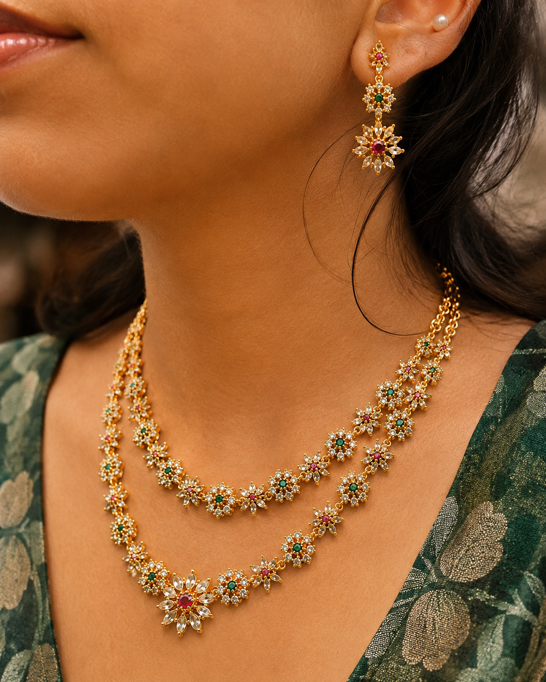 ✨ Royal Blossom Necklace Set