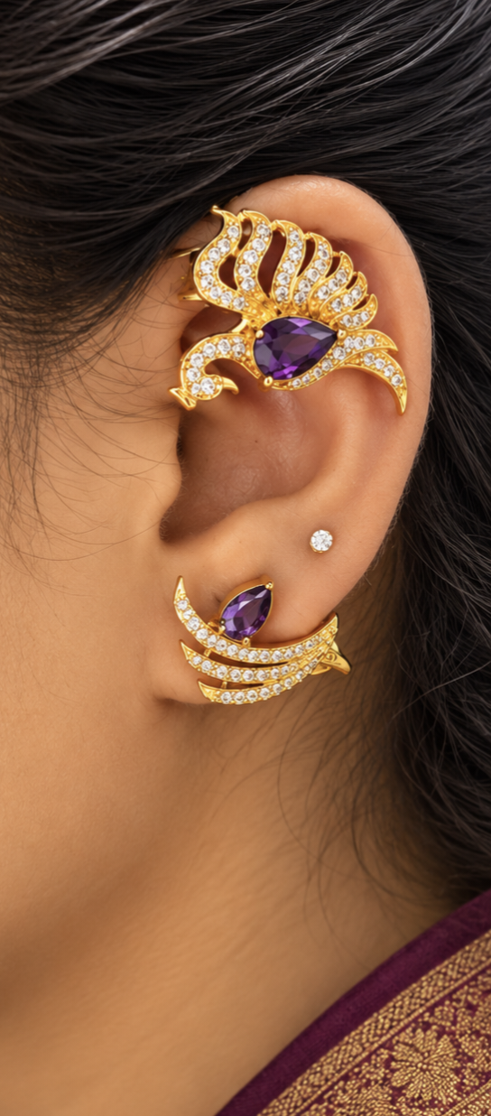 Elegant Gold-Tone Ear Cuffs 🤩🥰