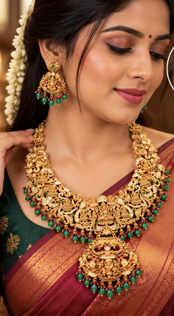 Traditional Lakshmi Devi Temple Necklace Set ✨