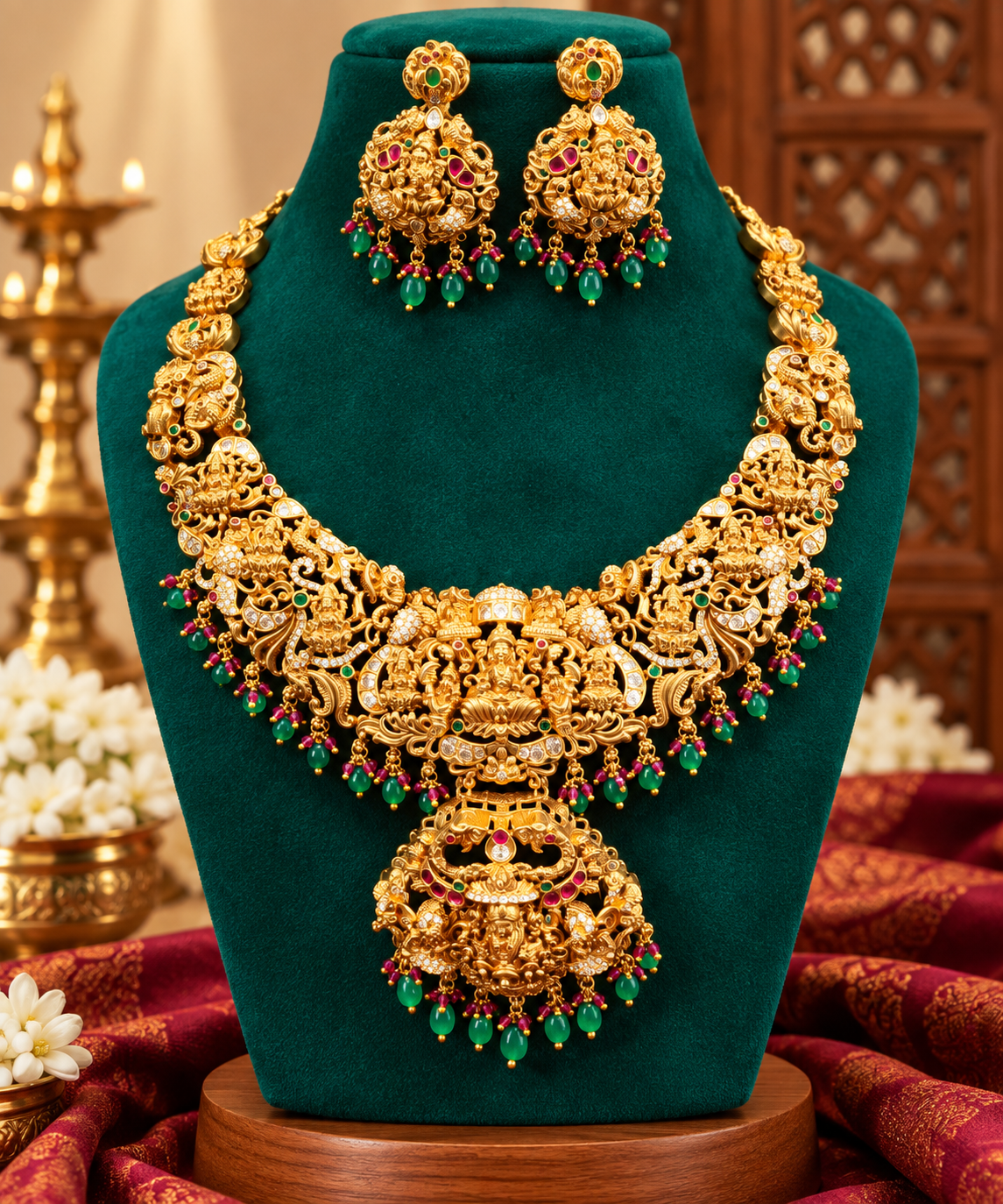 Traditional Lakshmi Devi Temple Necklace Set ✨