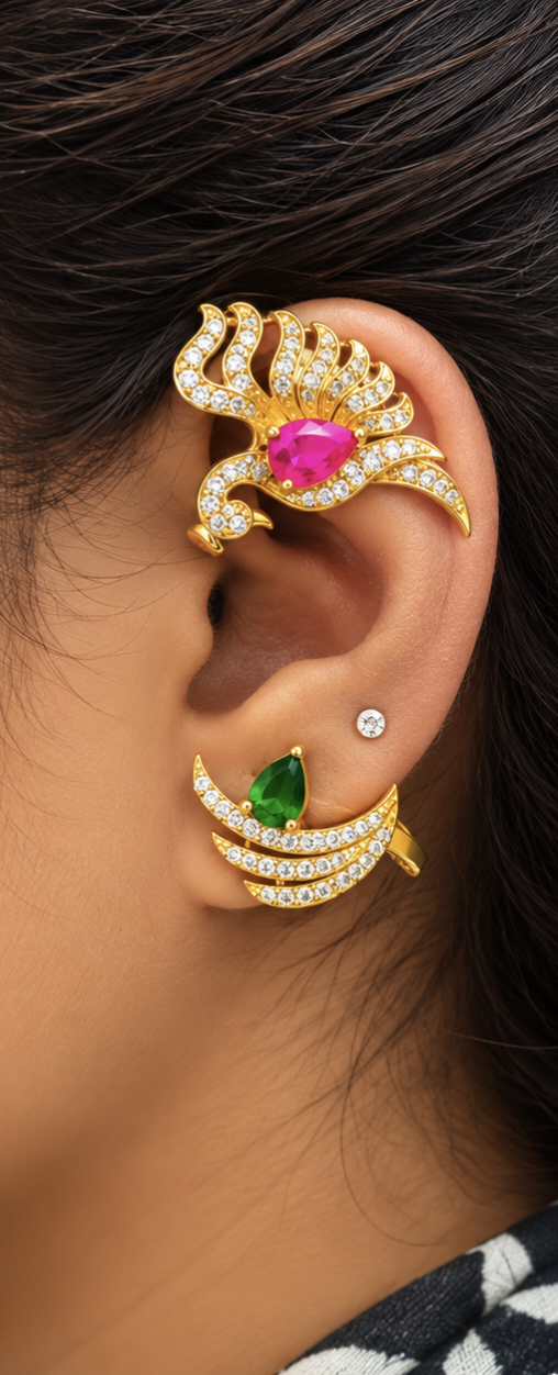 Elegant Gold-Tone Ear Cuffs 🤩🥰